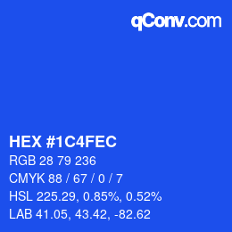 Color code: HEX #1C4FEC | qconv.com