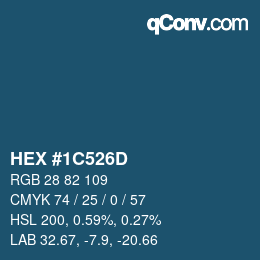 Farbcode: HEX #1C526D | qconv.com
