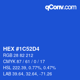 Color code: HEX #1C52D4 | qconv.com