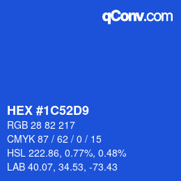 Color code: HEX #1C52D9 | qconv.com