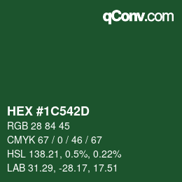 Código de color: HEX #1C542D | qconv.com