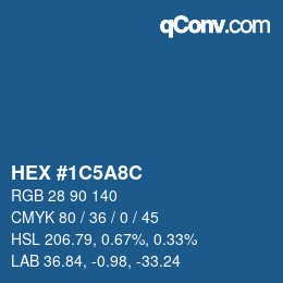 Farbcode: HEX #1C5A8C | qconv.com