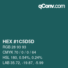 Color code: HEX #1C5D5D | qconv.com