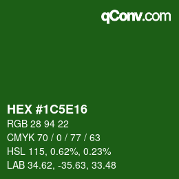 Color code: HEX #1C5E16 | qconv.com