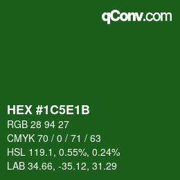 Color code: HEX #1C5E1B | qconv.com