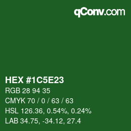 カラーコード: HEX #1C5E23 | qconv.com