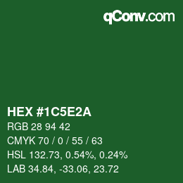 カラーコード: HEX #1C5E2A | qconv.com