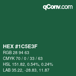 Color code: HEX #1C5E3F | qconv.com