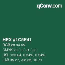 Color code: HEX #1C5E41 | qconv.com