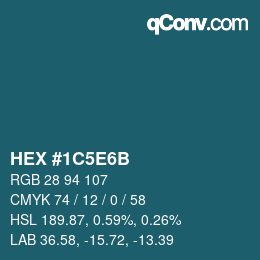 Código de color: HEX #1C5E6B | qconv.com