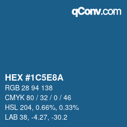 Color code: HEX #1C5E8A | qconv.com
