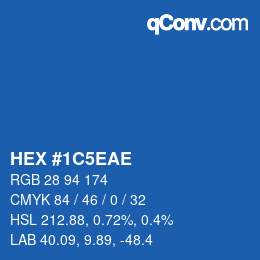 Color code: HEX #1C5EAE | qconv.com