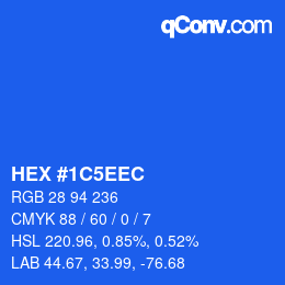 Color code: HEX #1C5EEC | qconv.com