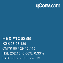 Color code: HEX #1C628B | qconv.com