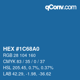 Farbcode: HEX #1C68A0 | qconv.com