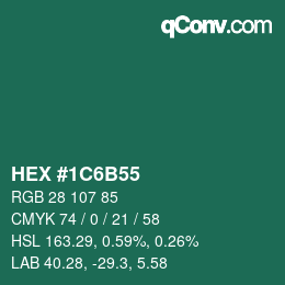 Color code: HEX #1C6B55 | qconv.com