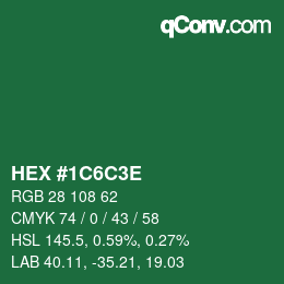 Color code: HEX #1C6C3E | qconv.com