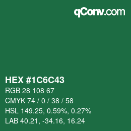 Color code: HEX #1C6C43 | qconv.com