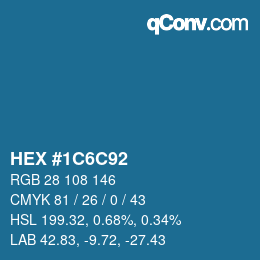 Color code: HEX #1C6C92 | qconv.com