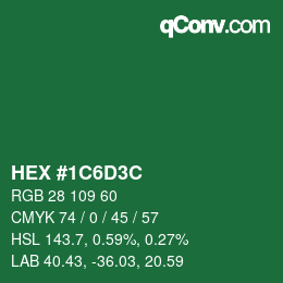 Color code: HEX #1C6D3C | qconv.com
