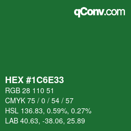 Color code: HEX #1C6E33 | qconv.com