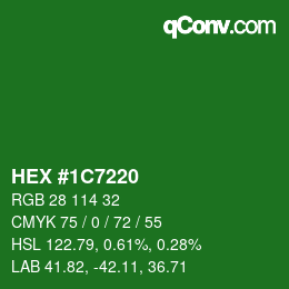 Color code: HEX #1C7220 | qconv.com