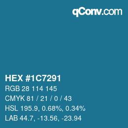 颜色代码: HEX #1C7291 | qconv.com