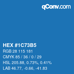 颜色代码: HEX #1C73B5 | qconv.com