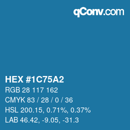 Color code: HEX #1C75A2 | qconv.com
