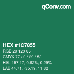Color code: HEX #1C7855 | qconv.com