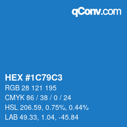カラーコード: HEX #1C79C3 | qconv.com
