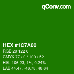 Farbcode: HEX #1C7A00 | qconv.com