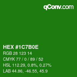 Color code: HEX #1C7B0E | qconv.com