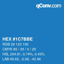 Color code: HEX #1C7BBE | qconv.com