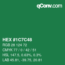 Color code: HEX #1C7C48 | qconv.com