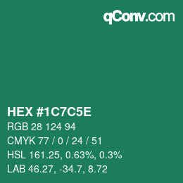 Código de color: HEX #1C7C5E | qconv.com