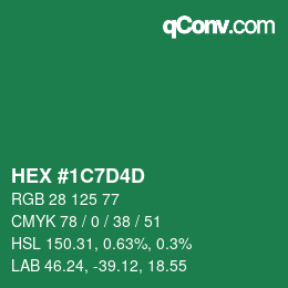 颜色代码: HEX #1C7D4D | qconv.com