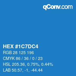 Color code: HEX #1C7DC4 | qconv.com