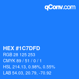 颜色代码: HEX #1C7DFD | qconv.com