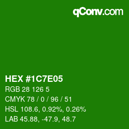 Color code: HEX #1C7E05 | qconv.com