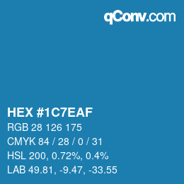 Color code: HEX #1C7EAF | qconv.com