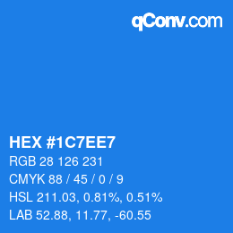 カラーコード: HEX #1C7EE7 | qconv.com