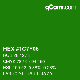 Color code: HEX #1C7F08 | qconv.com