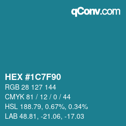 Color code: HEX #1C7F90 | qconv.com