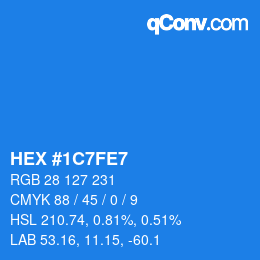 Color code: HEX #1C7FE7 | qconv.com