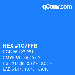 Color code: HEX #1C7FFB | qconv.com