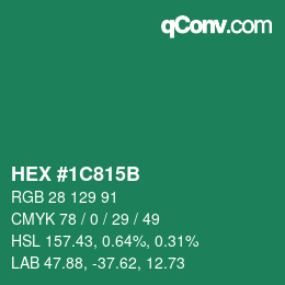 Color code: HEX #1C815B | qconv.com
