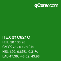 Color code: HEX #1C821C | qconv.com