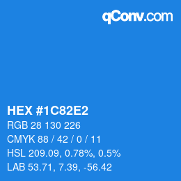 Color code: HEX #1C82E2 | qconv.com