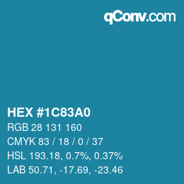 カラーコード: HEX #1C83A0 | qconv.com